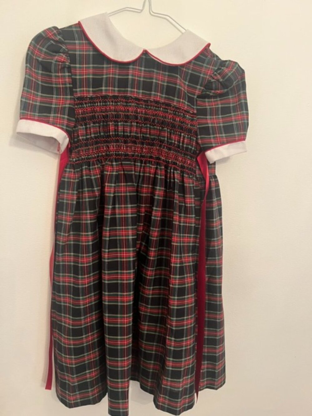 Polly Flinders Girls Red Plaid Dress Sz.8